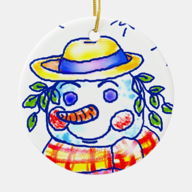 Ornement En Céramique Twinkle Snowman nom personnalisé (Devant)