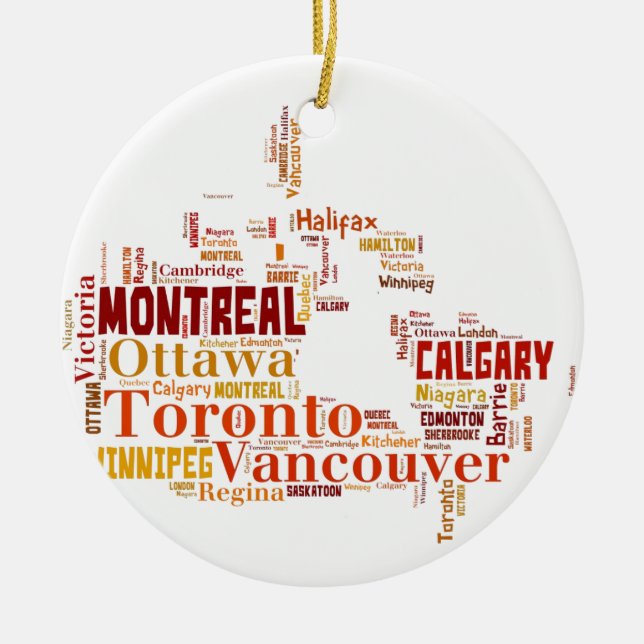 Ornement En Céramique Type de mot "Canada" (Devant)