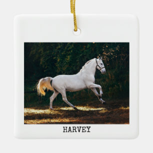 Ornement En Céramique Typewriter moderne Your Horse Photo de Christmas