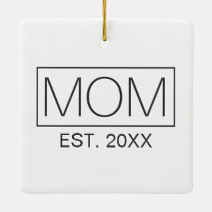 Ornement En Céramique Typographie simple minimaliste de la maman  Orneme