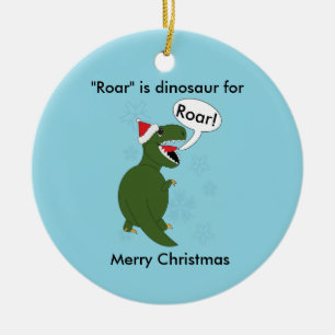 Ornement En Céramique Tyrannosaurus de Noël Rex Dinosaure Bleu Personnal
