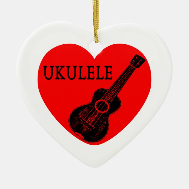 Ornement En Céramique Ukulele Love (Devant)