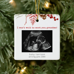 Ornement En Céramique Ultrasonic Photo Grand-mère à Noël