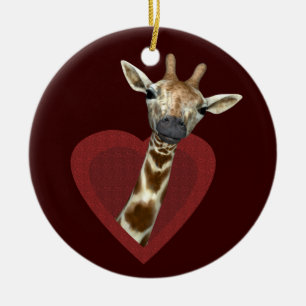 Ornement En Céramique Un Coeur Pour Les Giraffes