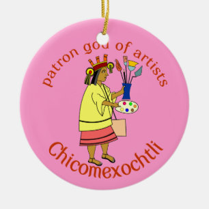 Ornement En Céramique Un dieu du patron du peintre de Chicomexochtli