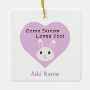 Ornement En Céramique Un Lapin T'Aime
