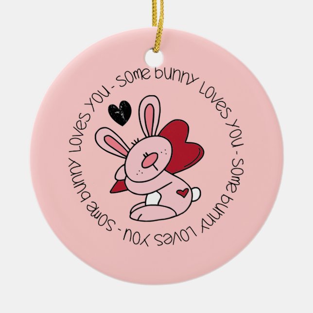 Ornement En Céramique Un Lapin T'Aime (Devant)