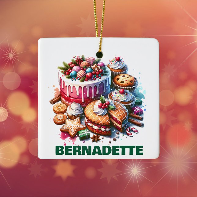 Ornement En Céramique Un Noël personnalisé pour les amateurs de cuisine (Créateur téléchargé)