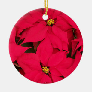 Ornement En Céramique Un tas de Poinsettias de Noël aux couleurs vives