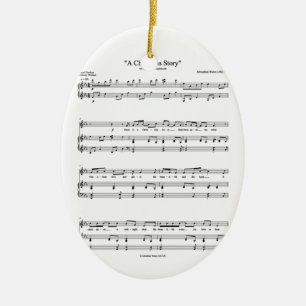 Ornement En Céramique Une feuille de musique d'histoire de Noël