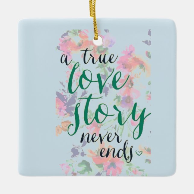 ORNEMENT EN CÉRAMIQUE **UNE VRAIE HISTOIRE D'AMOUR** ORNAMENT DE NOËL (Devant)
