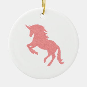 Ornement en céramique Unicorne rose