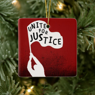 Ornement En Céramique Unite for Justice ! Bannière Slogan