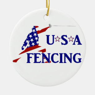 Ornement En Céramique USA Patriotique clôture En Garde Sports