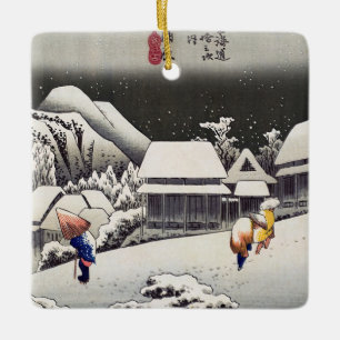 Ornement En Céramique Utagawa Hiroshige - Neige du soir à Kanbara