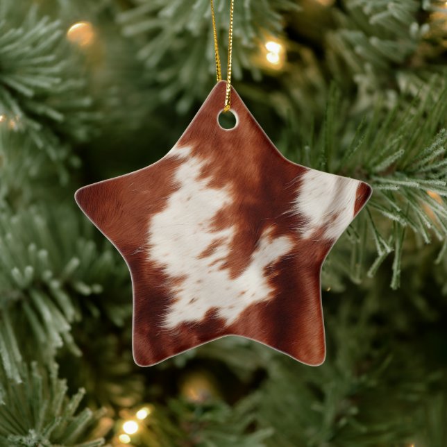 Ornement En Céramique Vache blanche Brown (Arbre)