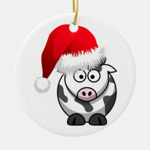 Ornement En Céramique Vache de Noël agricole en ligne