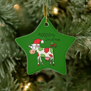 Ornement En Céramique Vache Noël mignon Enfants