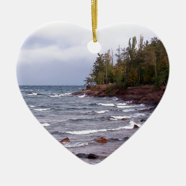 Ornement En Céramique Vagues du lac Supérieur (Devant)