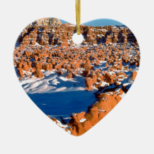 Ornement En Céramique Vallée Snowcovered Utah de lutin de roches