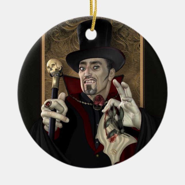 Ornement En Céramique Vampire traditionnel personnalisé autour de (Devant)
