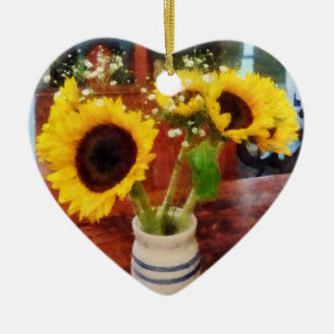 Ornement En Céramique Vase des tournesols