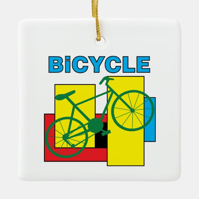 Ornement En Céramique Vélo bloc couleur (Devant)