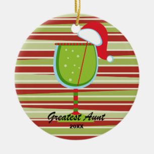 Ornement En Céramique Verre de Noël de la plus grande tante