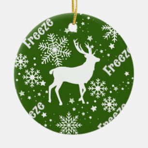 ornement en céramique verte cerf