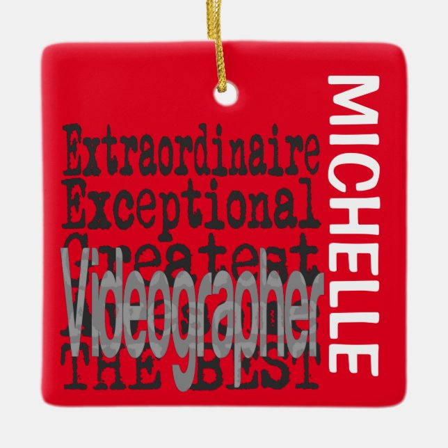 Ornement En Céramique Vidéographe Extraordinaire PERSONNALISÉ (Devant)