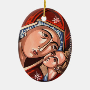 Ornement En Céramique Vierge de l'ornement doux de Noël de baiser