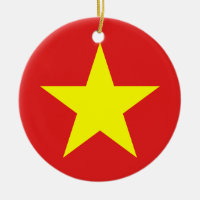 Viêt Nam Drapeau Jaune Star Round Orament