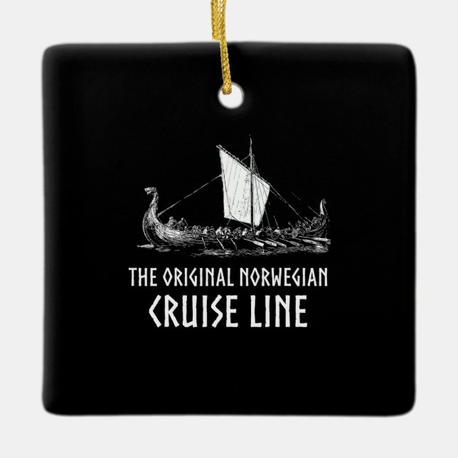 Ornement En Céramique Viking Ship Cruise Line Odin Et Valhalla (Devant)