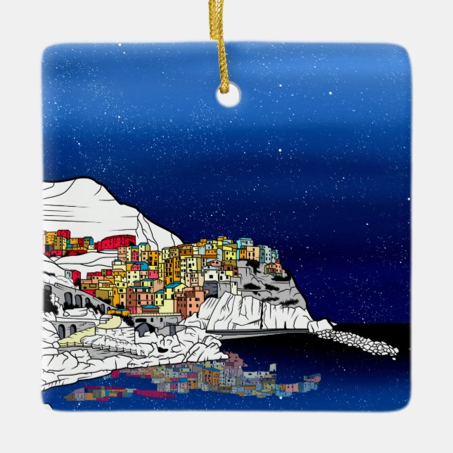 Ornement En Céramique Village de Manarola (Devant)