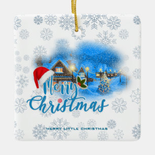 Ornement En Céramique Village de Noël magique