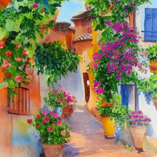 Ornement En Céramique Village italien