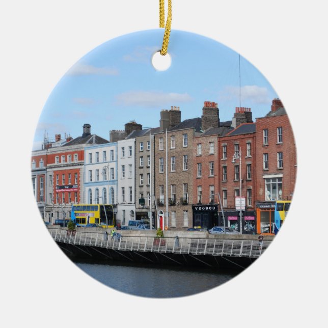 Ornement En Céramique Ville de Dublin sur le Liffey (Devant)