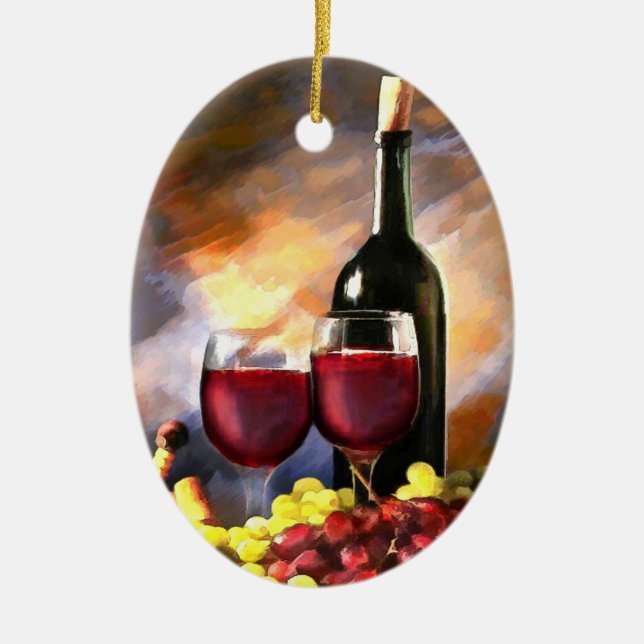 Ornement En Céramique Vin avant et après (Devant)