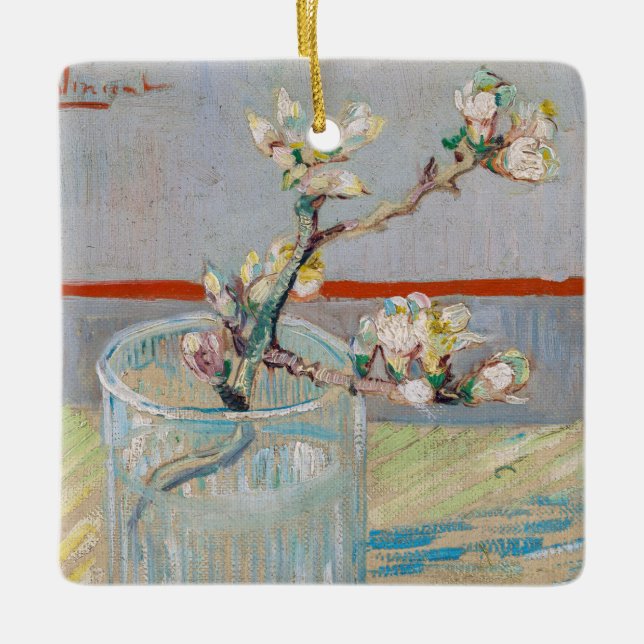 Ornement En Céramique Vincent van Gogh - Branche d'amandes en verre (Devant)