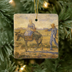 Ornement En Céramique Vincent van Gogh - Couple de paysans allant au tra