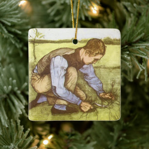 Ornement En Céramique Vincent van Gogh - Garçon coupant l'herbe avec la 