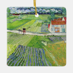 Ornement En Céramique Vincent van Gogh - Paysage avec Carrosse & Train