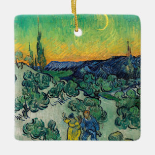 Ornement En Céramique Vincent van Gogh - Paysage Lune avec couple