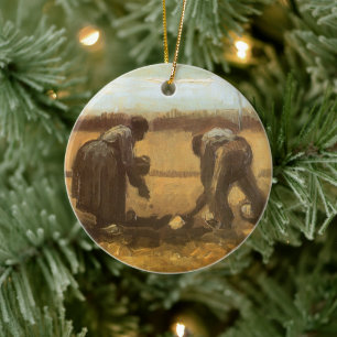 Ornement En Céramique Vincent van Gogh - Paysans plantant des pommes de 