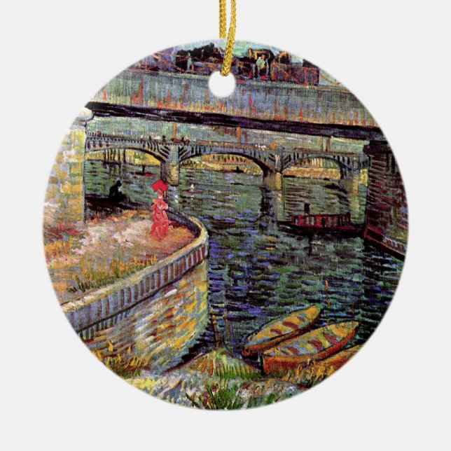 Ornement En Céramique Vincent Van Gogh - Ponts Sur La Seine (Devant)