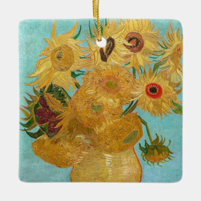 Ornement En Céramique Vincent Van Gogh - Vase avec douze tournesols (Devant)