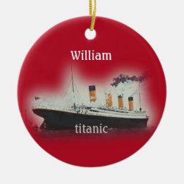 Ornement en céramique vintage en Titanic Rouge
