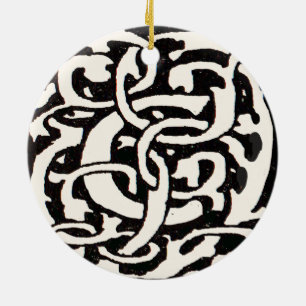 Ornement En Céramique Vintage Monogram C Art Nouveau Letter