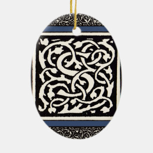 Ornement En Céramique Vintage Monogram S Art Nouveau Letter
