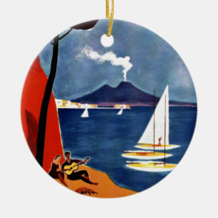 Ornement En Céramique Vintage Napoli Voyage Amour Romance